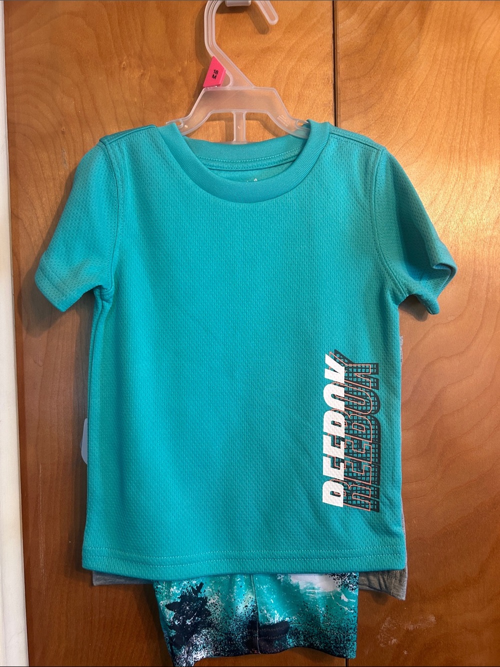 Reebok Turquoise Short Sleeve Tee with 'REEDOM' Side Graphic